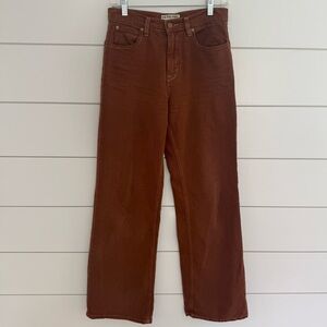 Free People We the Free Tinsley Baggy High Rise Jeans Size 26 Chocolate Brown